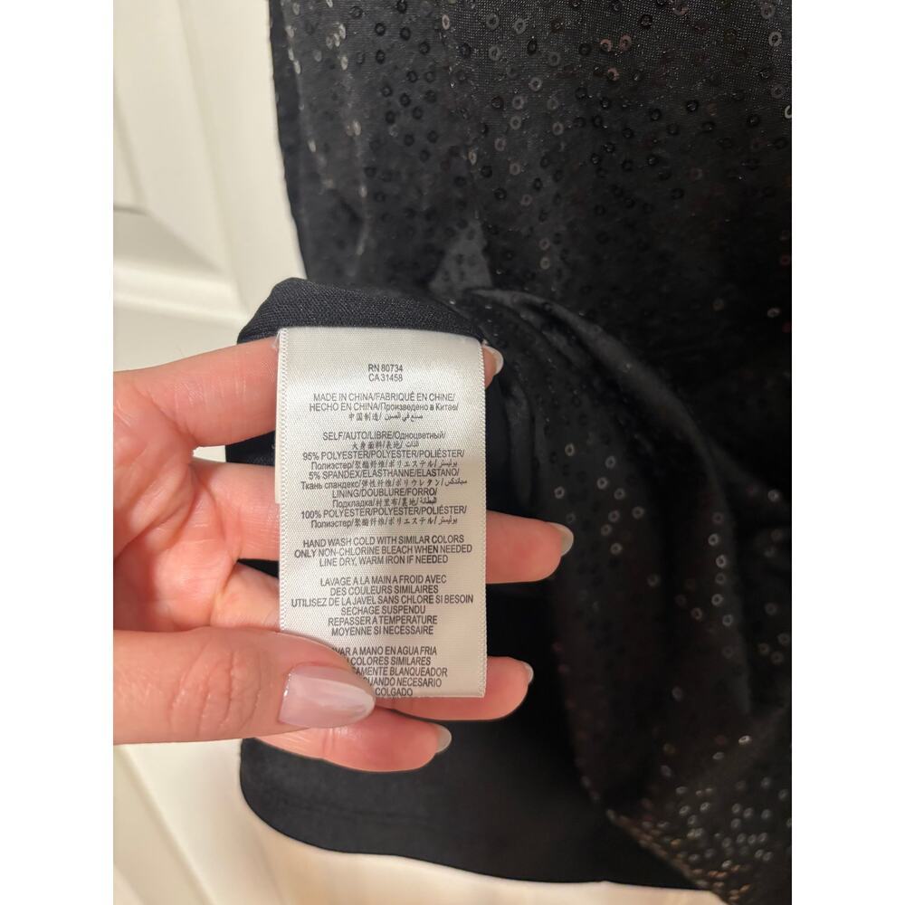 Max and Cleo Women's Black Sequin One Shoulder Mini Dress Size 2 - Picture 7 of 8